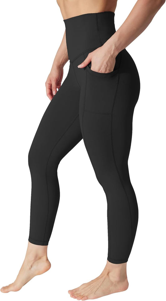 Squat Proof Elastic Free Super High Waisted Tummy Control Ankle Leggings with Pockets